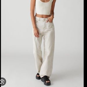 brand new urban outfitter ivory straight jeans 24” with tags